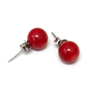 Пусеты из коралла №8301-A