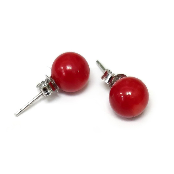 Пусеты из коралла №8301-A Пусеты из коралла №8301-A