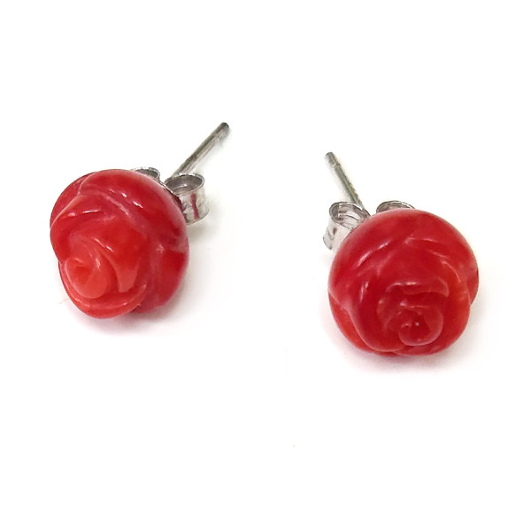 Пусеты из коралла №8307 Пусеты из коралла №8307