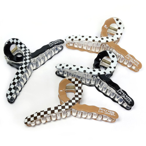 Заколка-краб для волос акриловая №2523