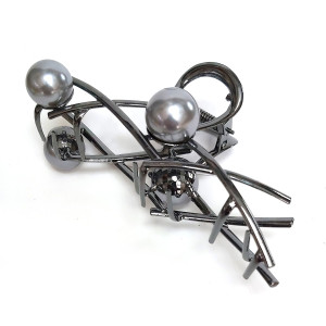 Заколка-краб для волос металлическая №230026-3