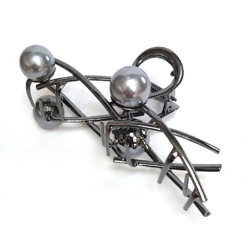 Заколка-краб для волос металлическая №230026-3