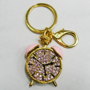 Брелок со стразами "Будильник" №2183