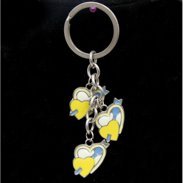 Брелок со стразами "Сердечки" №513 Брелок со стразами "Сердечки" №513