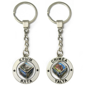Брелок металлический кубик "Крым-Ялта" №164