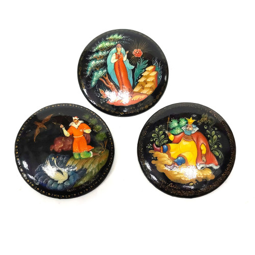 Брошь лаковая миниатюра Сказки №6120-3