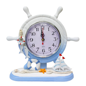 Часы настольные "Морская тема Штурвал" №2024-Y05