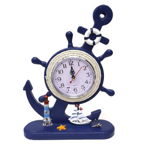 Часы настольные "Морская тема Якорь-штурвал" №7125-12