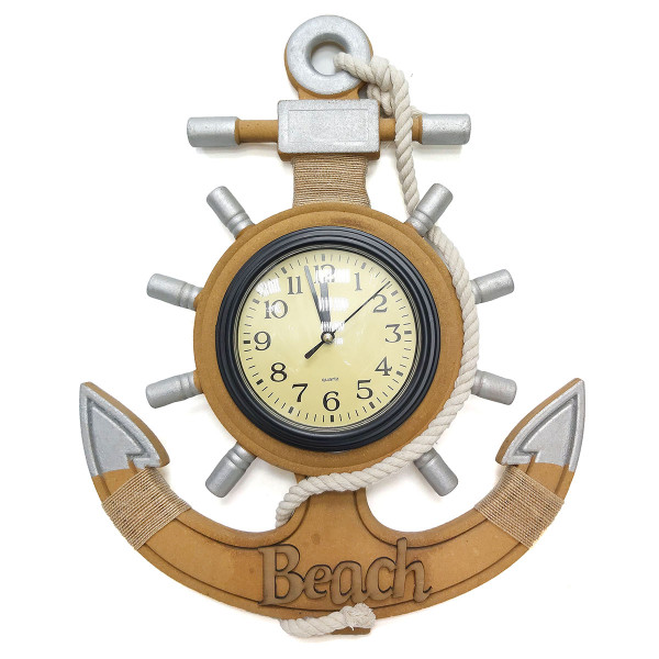 Часы настенные "Морская тема Якорь-штурвал" №7125-13 Часы настенные "Морская тема Якорь-штурвал" №7125-13