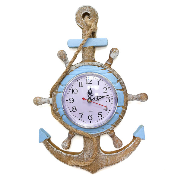 Часы настенные "Морская тема Якорь-штурвал" №H1577 Часы настенные "Морская тема Якорь-штурвал" №H1577