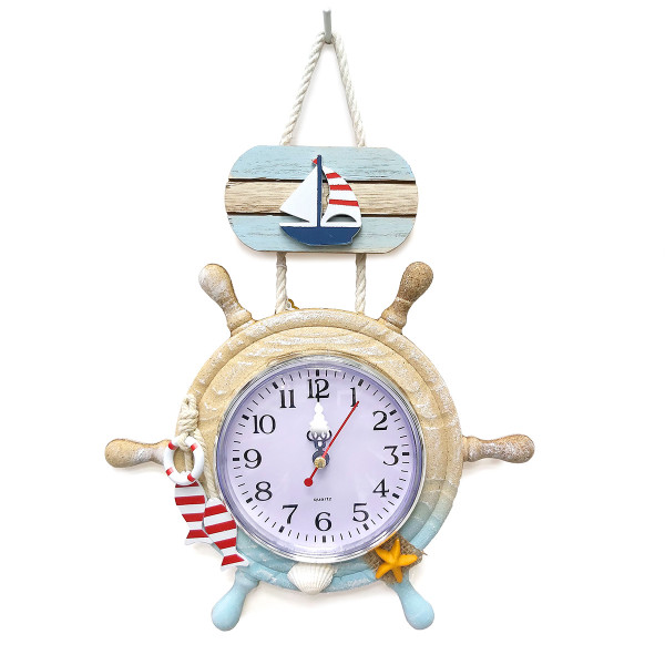 Часы настенные "Морская тема Штурвал" №K313A Часы настенные "Морская тема Штурвал" №K313A