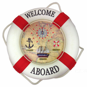 Часы настенные "Морская тема Спасательный круг" №LB50B