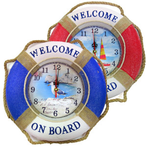 Часы настенные "Морская тема Спасательный круг" №Q30