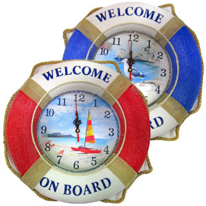 Часы настенные "Морская тема Спасательный круг №Q40