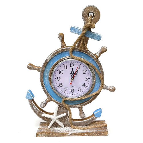 Часы настольные "Морская тема Якорь-штурвал" №S2502