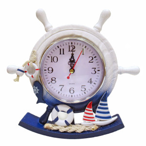 Часы настольные "Морская тема Штурвал" №YZ-1855