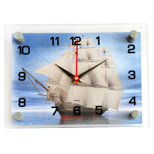 Часы стеклянные "Корабль" №2026-249