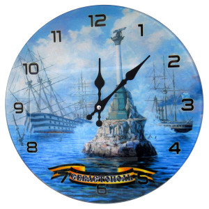 Часы стеклянные 35х35 "Севастополь" цв. №CH34-2A