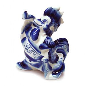 Фигурка гжель "Петух "Трубач"" №1237