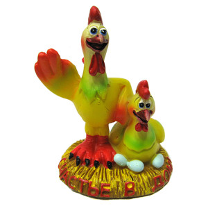 Фигурка из пластика "Петух с курицей" №92232