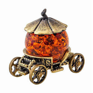 Фигурка из бронзы и янтаря "Карета Тыква" №1347K