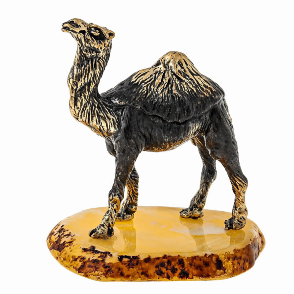 Фигурка из бронзы и янтаря "Верблюд в пустыне" №1595B Фигурка из бронзы и янтаря "Верблюд в пустыне" №1595B