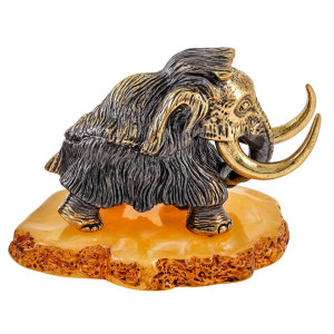 Фигурка из бронзы и янтаря "Слон Мамонт Мэнни" №1778B