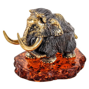 Фигурка из бронзы и янтаря "Слон Мамонт Мэнни" №1778K