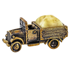Фигурка из бронзы и янтаря "Машина Грузовая" №2010-1B
