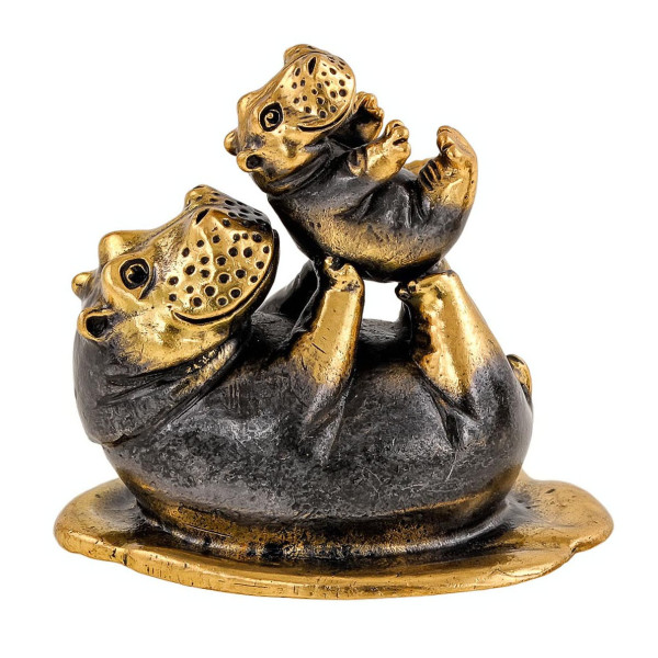 Фигурка из бронзы "Бегемоты Речная забава" №2256-1 Фигурка из бронзы "Бегемоты Речная забава" №2256-1