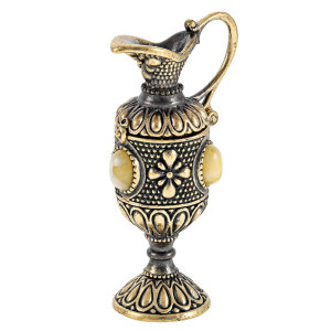 Фигурка из бронзы и янтаря "Кувшин Цветок востока" №2552B