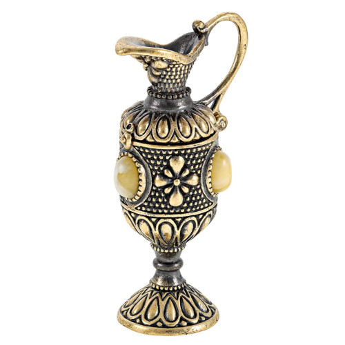 Фигурка из бронзы и янтаря "Кувшин Цветок востока" №2552B
