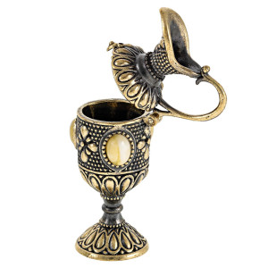 Фигурка из бронзы и янтаря "Кувшин Цветок востока" №2552B