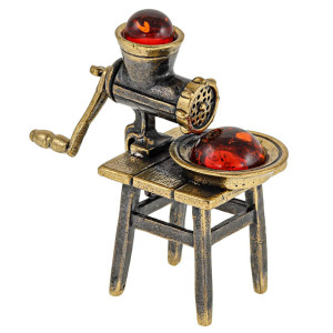 Фигурка из бронзы и янтаря "Мясорубка" №2682K