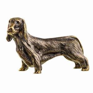 Фигурка из бронзы "Собака Такса длинношерстная" №652-1