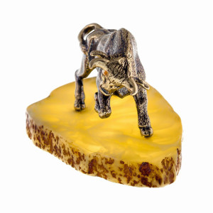 Фигурка из бронзы и янтаря "Бык" №686B