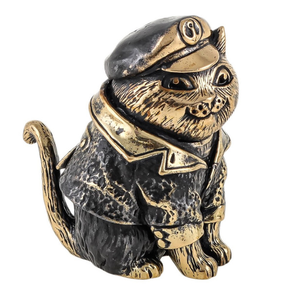 Фигурка из бронзы "Кот Капитан" №1703-1 Фигурка из бронзы "Кот Капитан" №1703-1