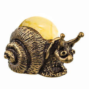 Фигурка из бронзы и янтаря "Улитка" №137