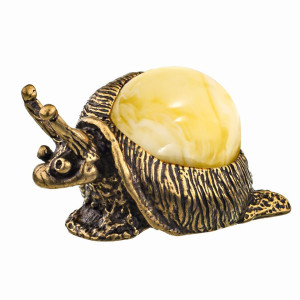 Фигурка из бронзы и янтаря "Улитка" №137