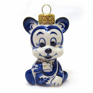 Игрушка на ёлку Гжель "Мышка" №2798-2