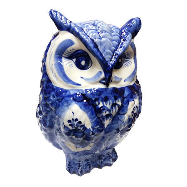 Фигурка гжель "Филин" №2714 Фигурка гжель "Филин" №2714
