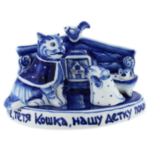 Фигурка Гжель "Тетя кошка" №CHS027