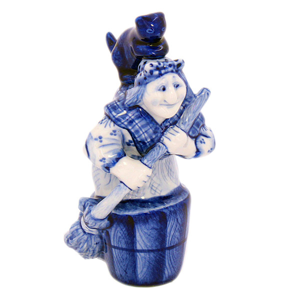 Фигурка Гжель "Баба-Яга" №CHS028 Фигурка Гжель "Баба-Яга" №CHS028