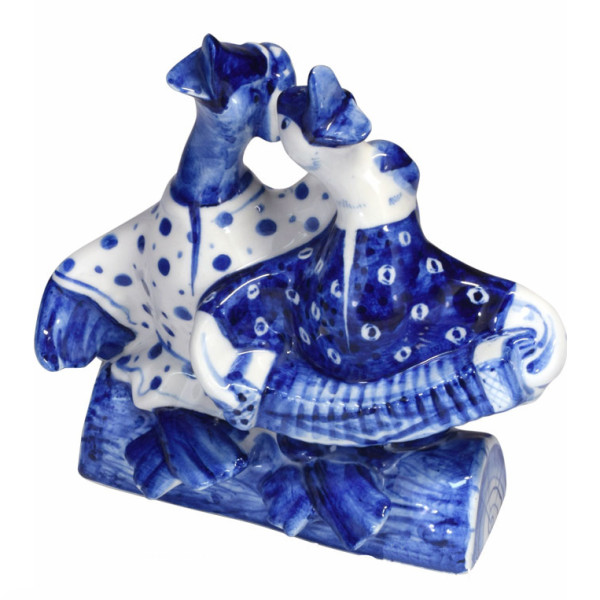 Фигурка Гжель "Два веселых гуся" №CHS046 Фигурка Гжель "Два веселых гуся" №CHS046