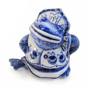 Фигурка Гжель "Жаба королевна" №CHS064