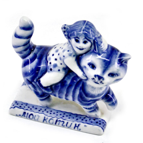 Фигурка Гжель "Мой котик" №CHS106