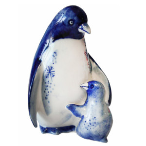 Фигурка Гжель "Пингвины" №CHS128