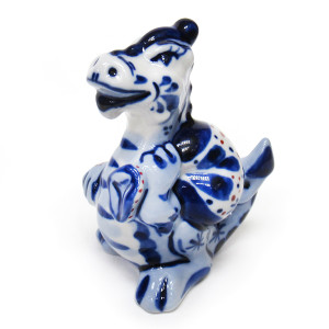 Фигурка Гжель "Дракон с мешком" №27133