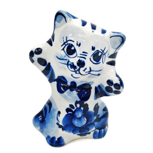 Фигурка Гжель "Кот Лапка" №12353-10