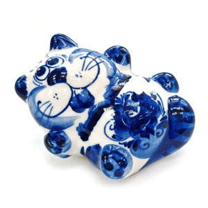 Фигурка Гжель "Кот Хороший день" №12353-9